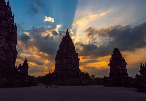 Prambanan Temple Vid Sunset Time Java Island Indonesien — Stockfoto