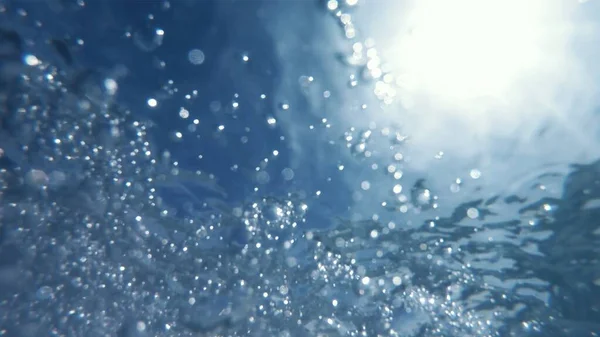 水中の気泡 水中の自然背景シーン — ストック写真