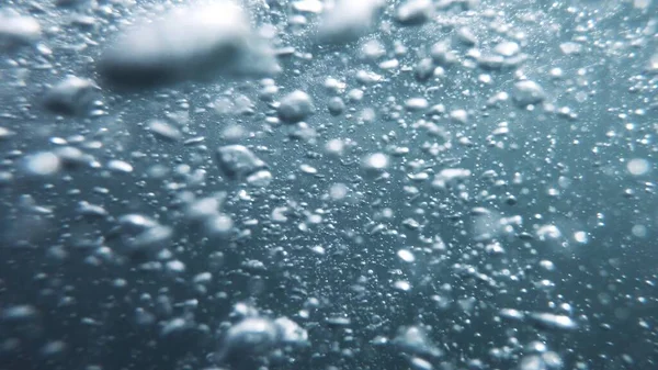 Air Bubbles Underwater Natural Water Background Scene — 스톡 사진