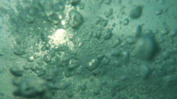 Luftbubblor Undervattens Naturlig Vatten Bakgrund Scen — Stockfoto