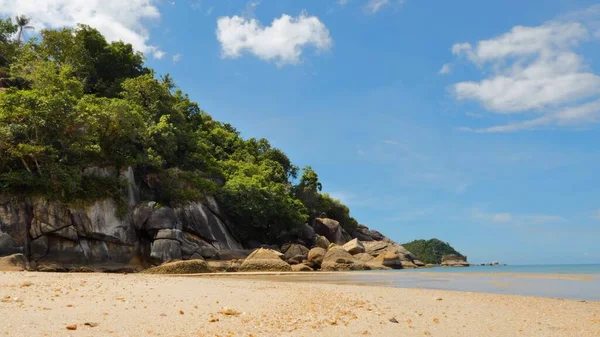 Spiaggia Sabbia Sull Isola Tropicale Koh Phangan Thailandia — Foto Stock