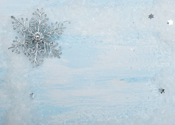 雪の結晶と冬の背景 — ストック写真