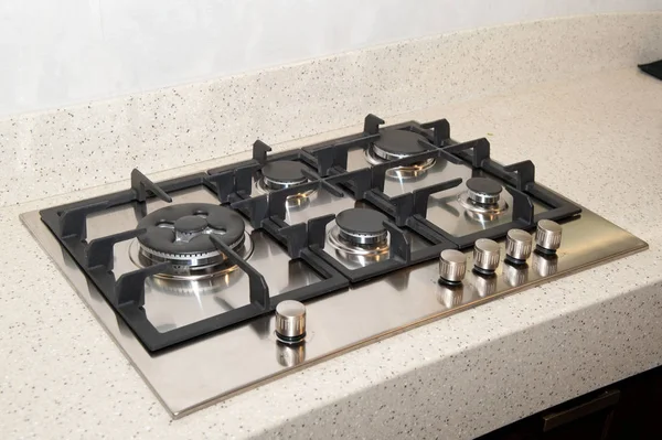 Kitchen built-in gas stove — Stock Photo, Image