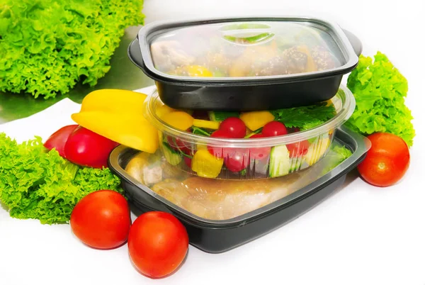 Vegetables at lunch boxing — Stock Photo, Image