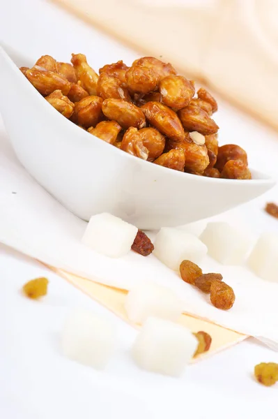 Dessert Nuts in a plate — Stock Photo, Image