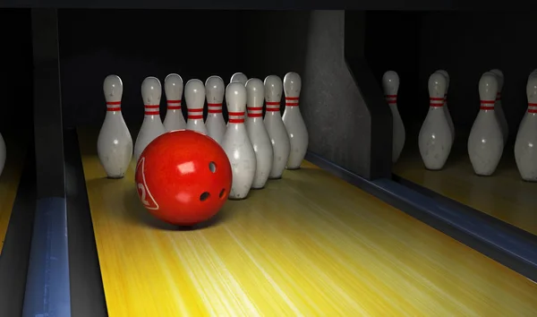 Bowling Strike. 3D render
