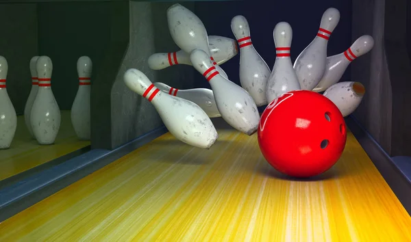 Bowling Strike. rendu 3D — Photo