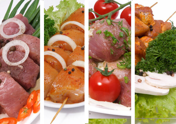 Collage of different meat