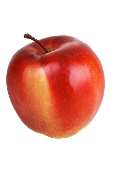 Czerwone pojedyncze jabłko na białym tle — Zdjęcie stockowe