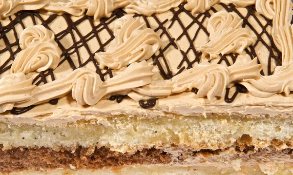 Kuchen mit süßer Sahne-Dekoration — Stockfoto