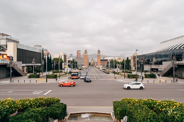 Barcellona, Spagna - 15 dicembre 2019: Plaza de Espana a Barcellona, la piazza della capitale della Catalogna. — Foto Stock