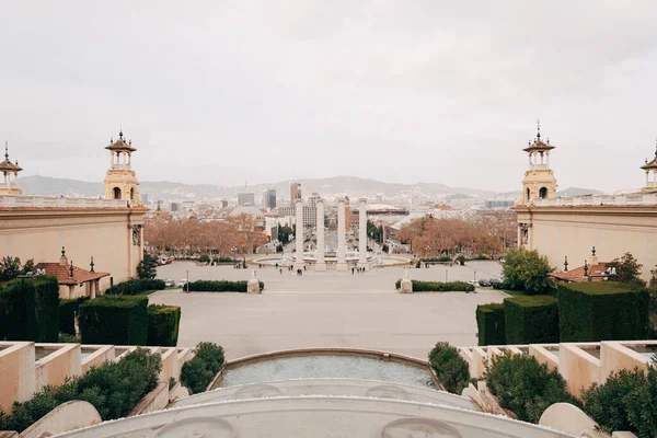 Kouzelná fontána Montjuic, na kopci Montjuic v Barceloně, Španělsko — Stock fotografie