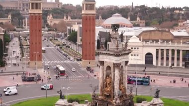 Barcelona 'daki Plaza de Espana, Katalonya' nın başkenti..