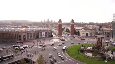 Barcelona 'daki Plaza de Espana, Katalonya' nın başkenti..