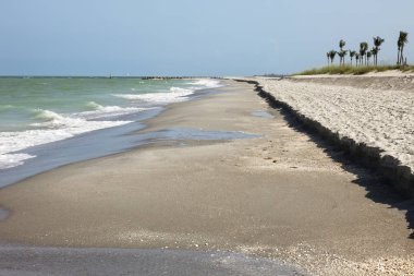 Sanibel Island, Florida Beach uzun streç.
