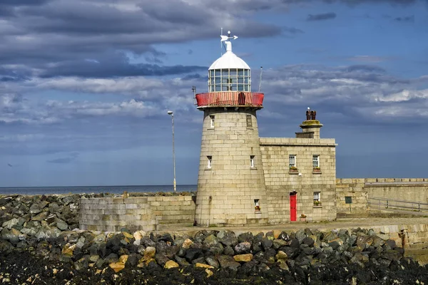 Old Howth Harbour Lighthouse Trouve Sur Péninsule Surplombant Baie Dublin — Photo