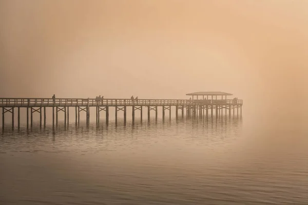 Pier Safety Harbor Foggy Day — Stock Photo, Image