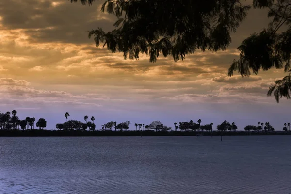 Sonnenuntergang Über Dem Courtney Campbell Causeway Tampa Florida — Stockfoto