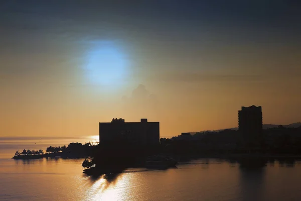 Sole Che Tramonta Sull Isola Tropicale Ocho Rios Giamaica — Foto Stock