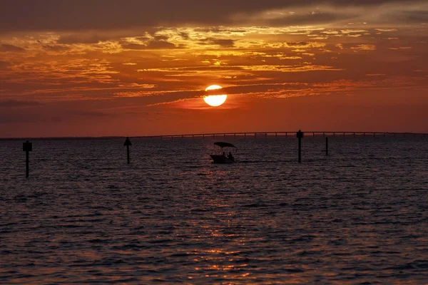 Zachodzącego słońca nad Zatoką Meksykańską — Zdjęcie stockowe