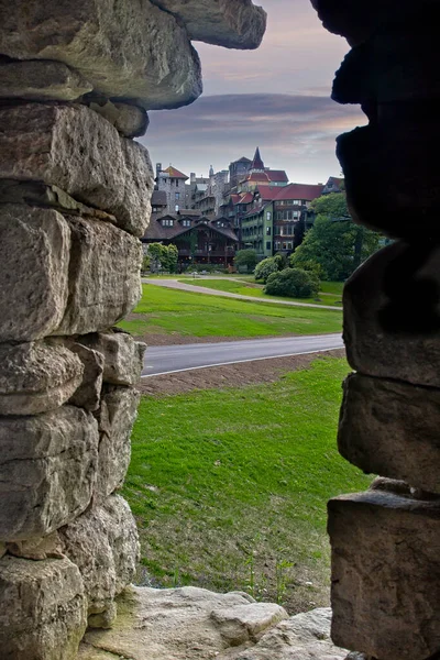 Entrada Mohonk Mountain House Desde Vista Mirador Piedra Norte Del —  Fotos de Stock