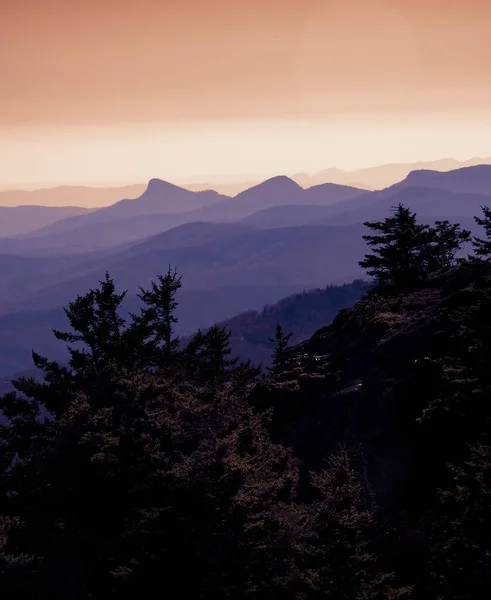 Vista Panorâmica Paisagem Montanha Avô Carolina Norte — Fotografia de Stock
