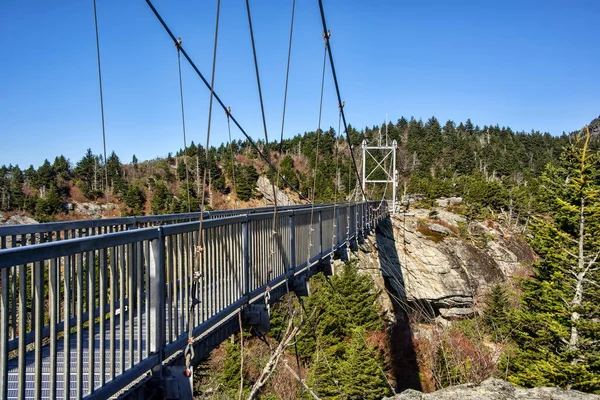 Mile High Swinging Híd Észak Karolinai Nagyapa Hegyen — Stock Fotó
