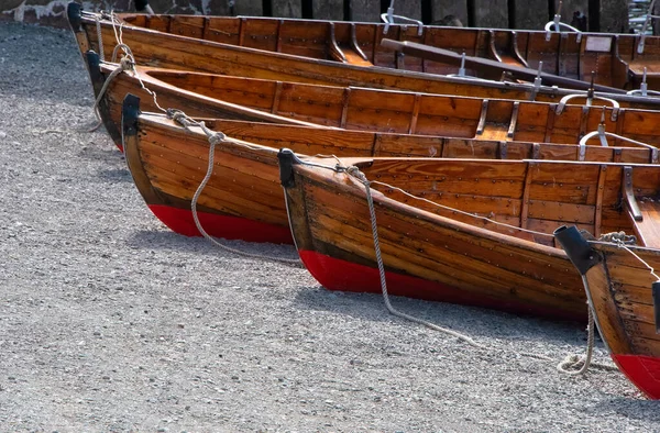 Rangée Barques Bois Sur Lac — Photo