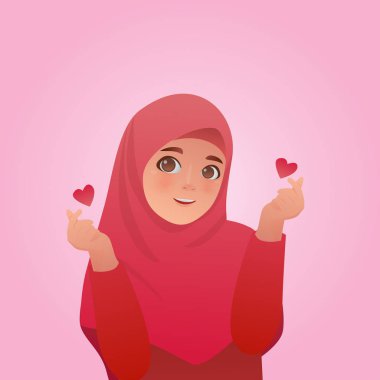 Jest aşk Kore parmak illüstrasyon, Sevimli çizgi çizim