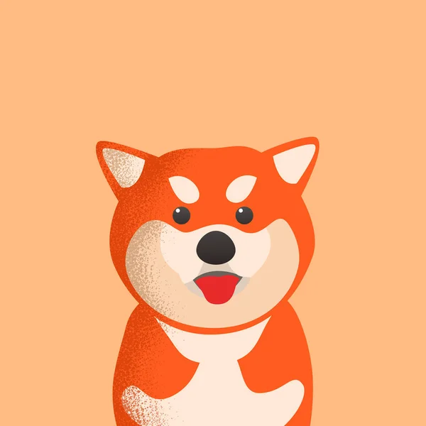 Schattig Shiba Inu Japans Hond Potrait Cartoon Vector — Stockvector