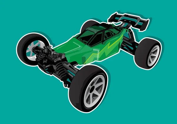 Green Buggy Car — Stock Vector