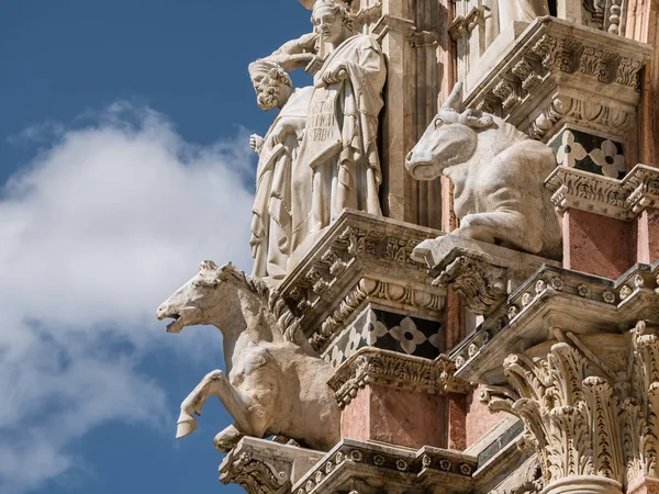 Details der Westfassade der Kathedrale von Siena — Stockfoto