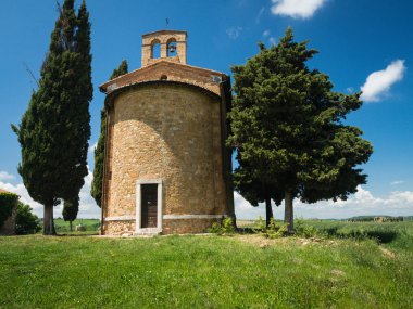 Val dorcia Toskana manzara Capella di Vitaleta Şapeli