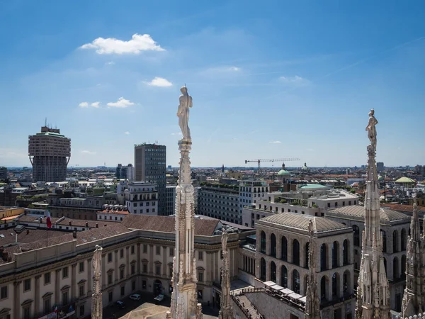 View from roof terrace of Milan Catehdral in Italy — Stock Photo, Image