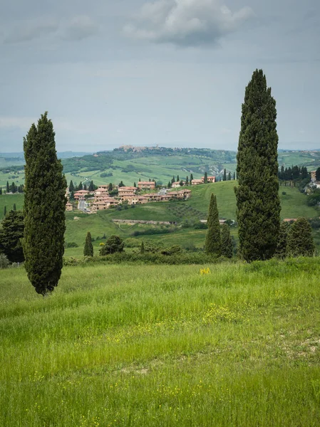 La pequeña ciudad de Monticchiello, Toscana, Italia — Foto de Stock