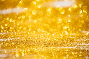 Dekoratif altın glitter ışıkları arka plan, Noel ve Yeni Yıl parti konsepti 