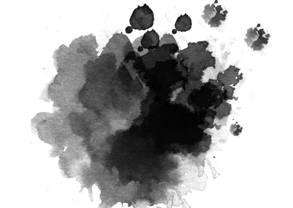 Abstrato Fundo Aquarela Preto Branco Textura Aquarela Com Pinceladas — Fotografia de Stock