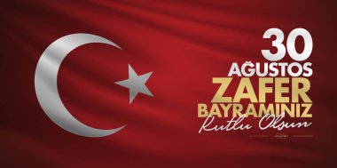 30 Ağustos Zafer Bayramı zafer gün Türkiye. (Tr: 30 Ağustos Zafer Bayramı Kutlu Olsun) Kırmızı bayrak arka plan. Billboard kart tasarımı istiyor.