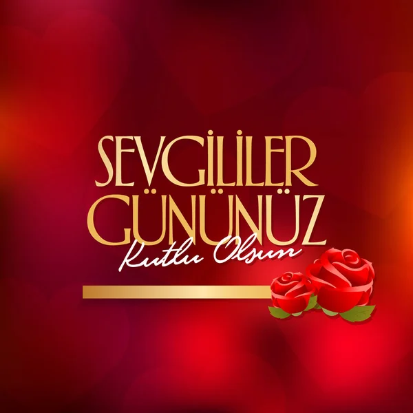 Februari Valentine Day Viering Turks Subat Sevgililer Gununuz Kutlu Olsun — Stockvector