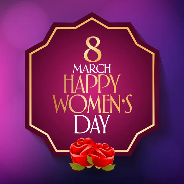 Marzo Celebración Del Día Internacional Mujer Feliz Cartelera Póster Redes — Vector de stock