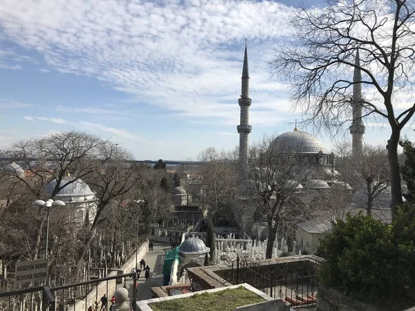 Istambul Turquia Março 2019 Turistas Apreciam Vista Ponto Eyup Pierre — Fotografia de Stock