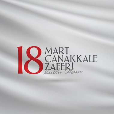 18 Mart 1915 günü Türk ulusal tatil Osmanlı Çanakkale zafer anıtı. Billboard, afiş, sosyal medya, tebrik kartı şablonu. (Türkçe: 18 Mart Çanakkale Zaferi Kutlu Olsun)