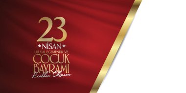 23 Nisan Ulusal egemenlik ve çocuk gün. Billboard, afiş, sosyal medya, tebrik kartı şablonu. (Türkçe: 23 Nisan Ulusal Egemenlik ve Cocuk Bayrami Kutlu Olsun.)