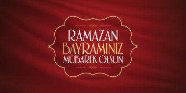 Ramazan Bayramin Mübarek Olsun 'un kutsal Ramazan ayı. Mübarek Ramazan Bayramı. Billboard, Poster, Sosyal Medya, Tebrik Kartı şablonu. 
