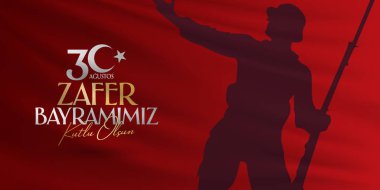 30 Ağustos Zafer Bayrami Zafer Günü Türkiye. Tercümesi: 30 Ağustos 'ta Türkiye' de zafer ve Ulusal Gün kutlandı. (Türkçe: 30 Agustos Zafer Bayrami Kutlu Olsun) Tebrik kartı şablonu.
