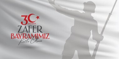 30 Ağustos Zafer Bayrami Zafer Günü Türkiye. Tercümesi: 30 Ağustos 'ta Türkiye' de zafer ve Ulusal Gün kutlandı. (Türkçe: 30 Agustos Zafer Bayrami Kutlu Olsun) Tebrik kartı şablonu.