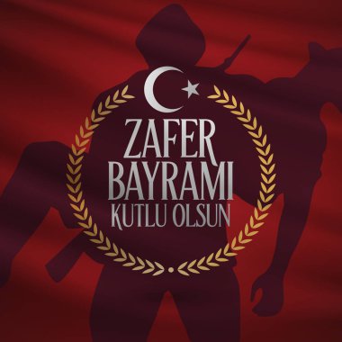 30 Ağustos Zafer Bayrami Zafer Günü Türkiye. Tercümesi: 30 Ağustos 'ta Türkiye' de zafer ve Ulusal Gün kutlandı. (Türkçe: 30 Agustos Zafer Bayrami Kutlu Olsun) Tebrik kartı şablonu.