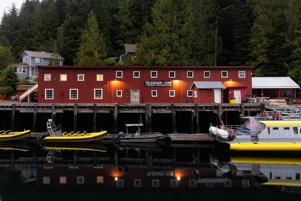 Denna Historiska Byggnad Rymmer Telegraph Cove Valmuseum Vancouver Island British — Stockfoto