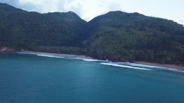 Playa virgen con palmeras en el Caribe parece un paraíso 2 4k 24fps — Vídeos de Stock