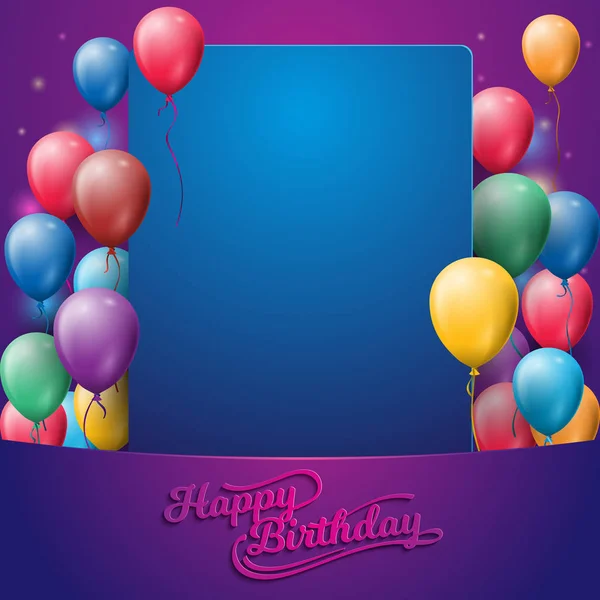 Happy Birthday Background Party Colorful Balloon — Stock Vector